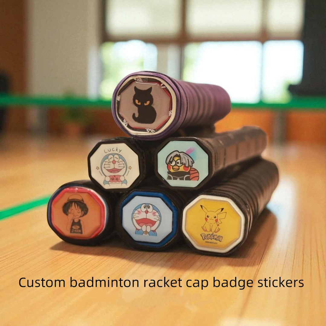 Racket Sticker Customizable Badminton Racket Grip Cap Stickers - Personalize With Your ...