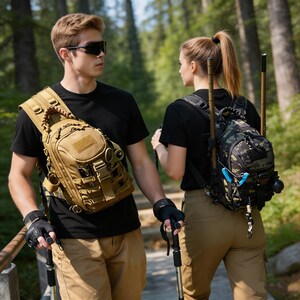 Outdoor Fishing Backpack | Waterproof Tackle Bag | Hiking Daypack with Rod Holders |Camping Travel Pack