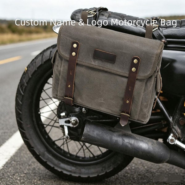 Motorcycle Bag, Waxed Canvas Saddlebag & Backpack