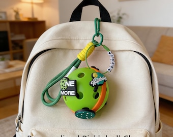 Personalized Name Pickleball Bag Charm Keychain, Custom Letter Purse Charm, Game Day Gift