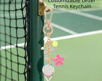 Llavero personalizable con dije de tenis: estilo personalizado