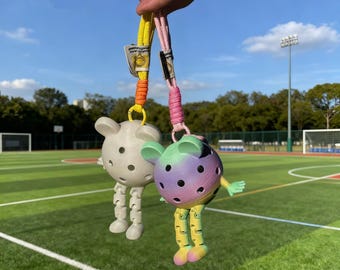 Chaveiros exclusivos de pickleball impressos em 3D - Opção de nome personalizado