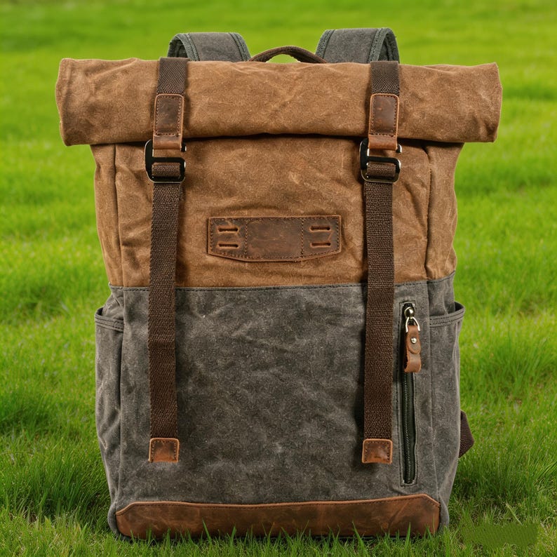 Rustic Backpacking Pack Rustic Waxed Canvas Backpack | Durable Waterproof Outdoors & Adventure ...