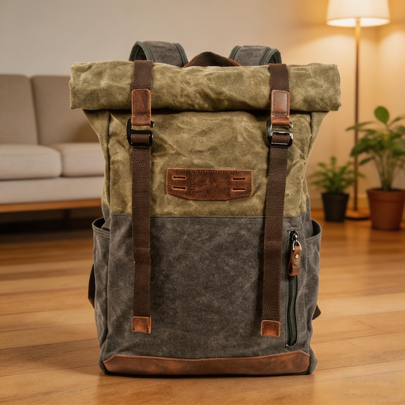 Rustic Backpacking Pack Rustic Waxed Canvas Backpack | Durable Waterproof Outdoors & Adventure ...