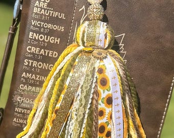 Handmade Sunflower Bible Tassel: Custom Journal Accessory