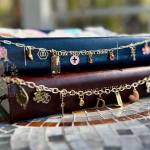 Custom Bible Charm Chain | Personalized Faith Charms | Fits up to 9 Inches | Gold or Silver | Meaningful Christian Gift