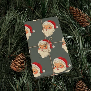 Vintage Santa Claus Wrapping Paper | Christmas Gift Wrap | Classic Holiday Wrapping | Decorative Beautiful Gifting