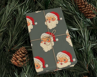 Vintage Santa Claus Wrapping Paper | Christmas Gift Wrap | Classic Holiday Wrapping | Decorative Beautiful Gifting