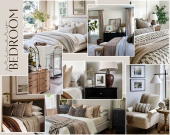 Plantilla Canva de Mood Board de diseño de interiores y hogar / Kit de creación / Collage de inspiración estética / Tablero de visión de diseño de interiores en línea