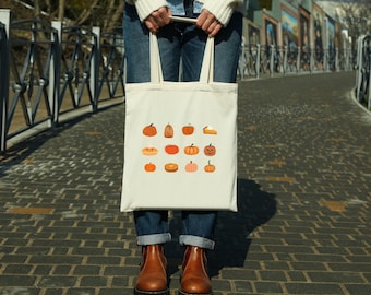 Pumpkin Patch Tote Bag | Halloween Tote | Pumpkin Canvas Bag | Fall Canvas Tote Bag | Jackolantern, Thanksgiving, Fall Bag