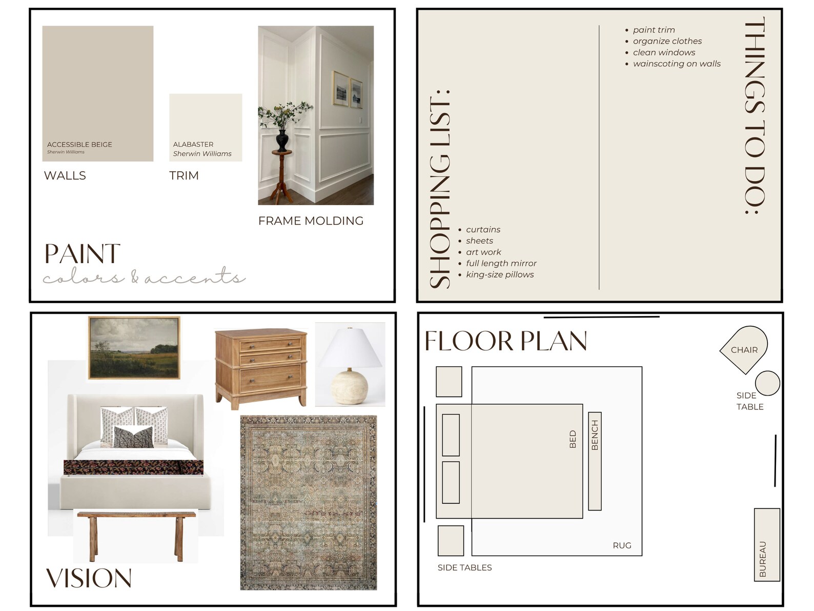 Home & Interior Design Mood Board Canva Template / Creation Kit ...