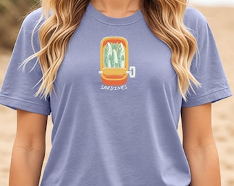 Trendy Vintage Sardines Shirt | Sardine Tinned Fish Tshirt | Ocean Girl Gift | Coastal Apparel | Outdoorsy Downtown Girl Seafood Aesthetic