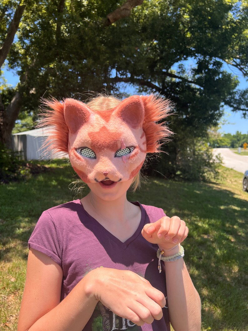 Therian Ginger Cat Star Mask Handmade Etsy