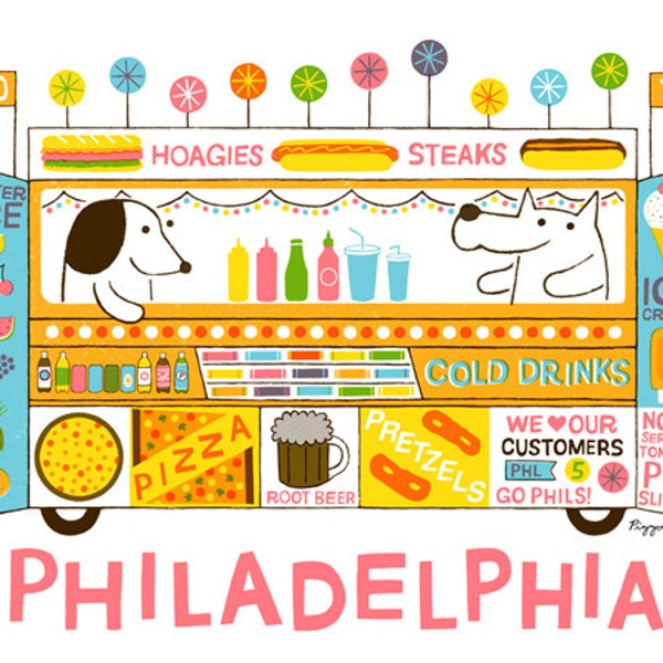 5 Color Screenprint : Philadelphia Food Truck