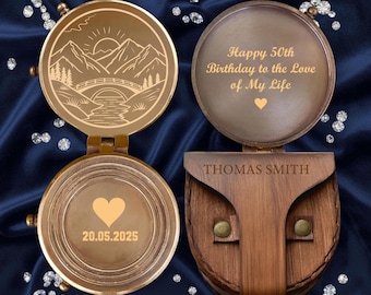 Personalized Engraved Compass, Father&#39;s Day Gift for Dad, Graduation Gifts for Men, Gifts for Brother, Birthday Gift for Dad, Gift for Him