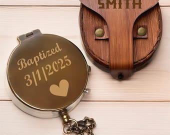 Customized Baptized Compass, Engraved Vintage Compass, Gift for Dad, Gift for Brother, Graduation Gifts, Christmas Gifts, Father’s Day Gift