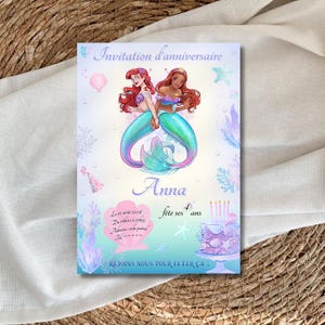 Ariel Customizable Birthday Invitation - Mermaids | Ariel Birthday Invitation Template | Digital Mermaid Invitation | Printable
