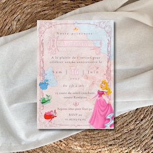 Invitation d'anniversaire Aurore personnalisable | Editable Aurora Birthday Card | Modèle Digital à Télécharger | Template Editable
