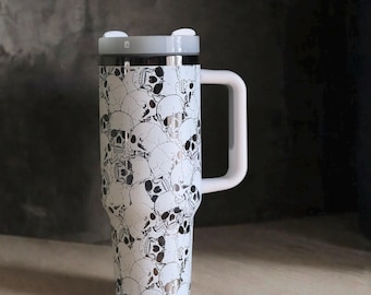 Skull Sketch 40 oz Tumbler travel | gothic | Halloween | dark art | spooky