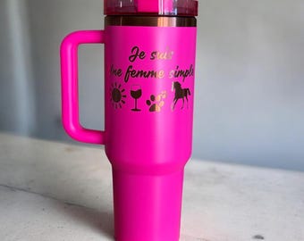 Personalized 40oz Tumbler: Custom Engraved Stainless Steel Travel Mug