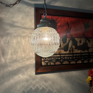 Vintage Clear Glass Swag Lamp