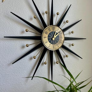 Mid Century Starburst Seth Thomas Clock and Wall Sconces - Etsy