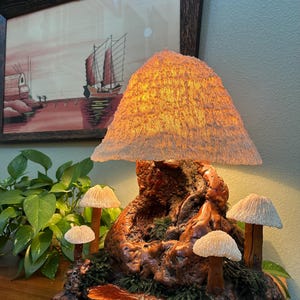 Vintage Large Mystical Magic Mushroom Lamp
