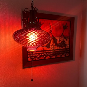 Vintage Red Swag Lamp