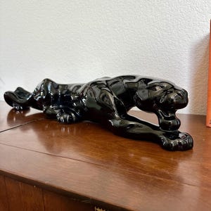 Vintage black panther ブラックパンサー セラミック 置物 Vintage