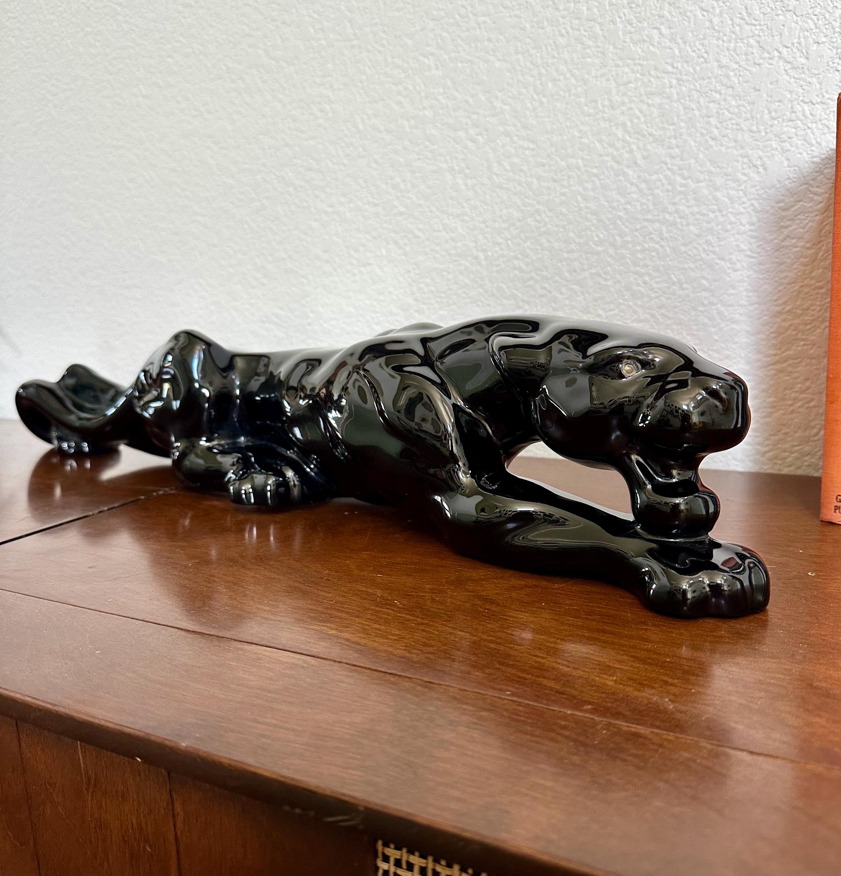 Vintage Ceramic Black Panther - Etsy