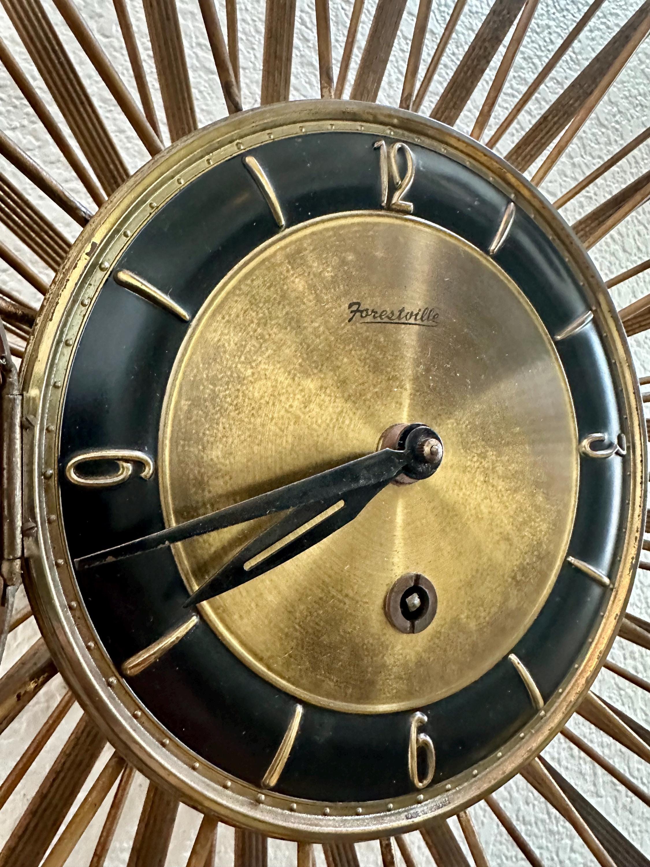 FORESTVILLE Mid Century Starburst Windup Clock - Etsy