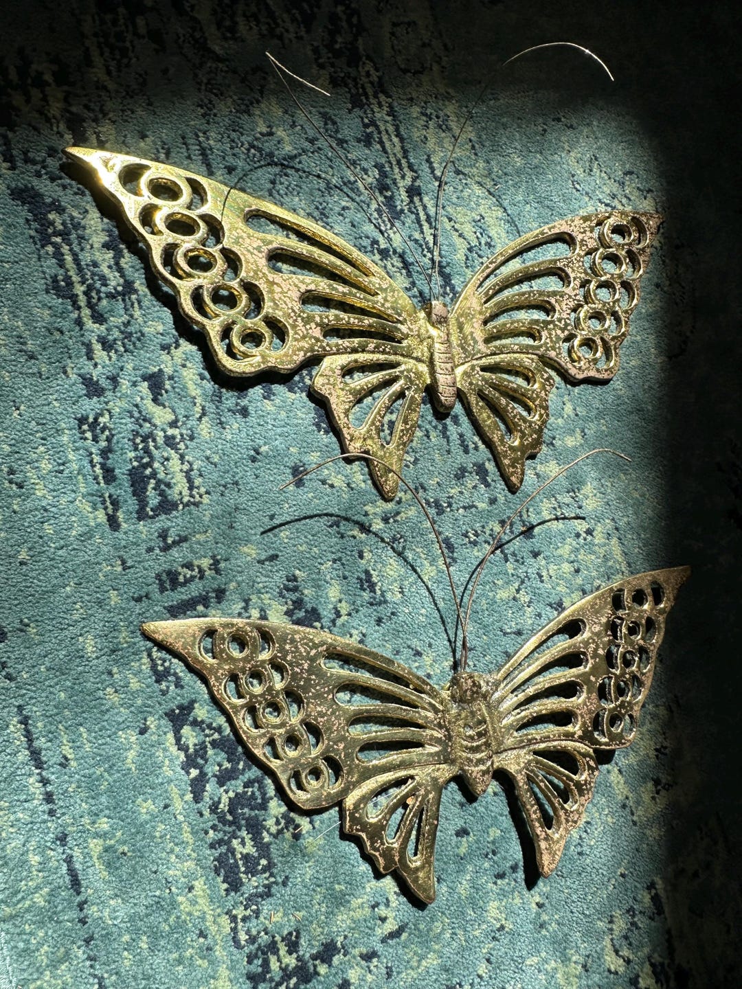 Vintage Set of 2 Brass Butterfly Wall Decor - Etsy