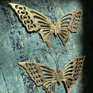 Vintage set of 2 Brass Butterfly wall decor