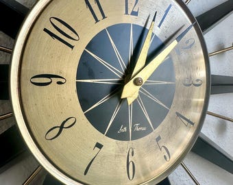 Mid Century Starburst Seth Thomas Clock and Wall Sconces - Etsy