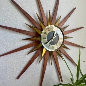 Mid Century Welby Starburst Wall Clock - Etsy