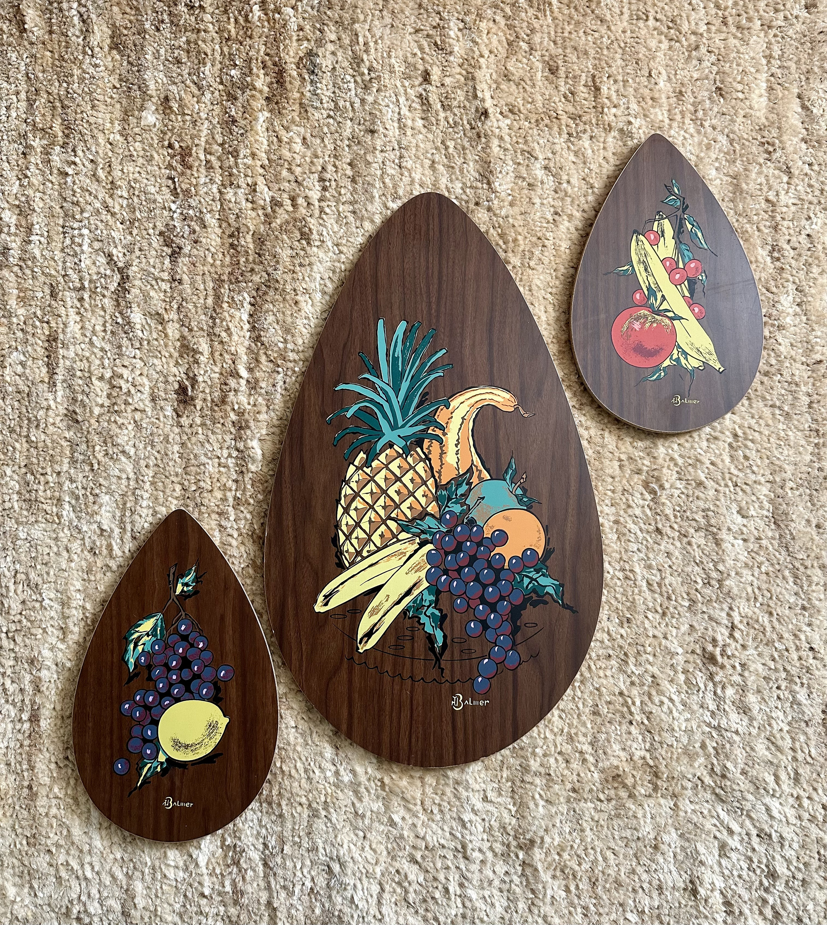 Turner Wall Accessory Wood Teardrop Fruit Mid Century Wall Art - Etsy