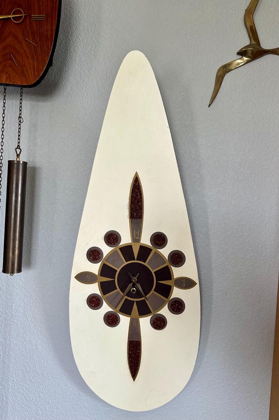 Mid Century Tear Drop Illinois Monlding Co. Windup Wall Clock - Etsy