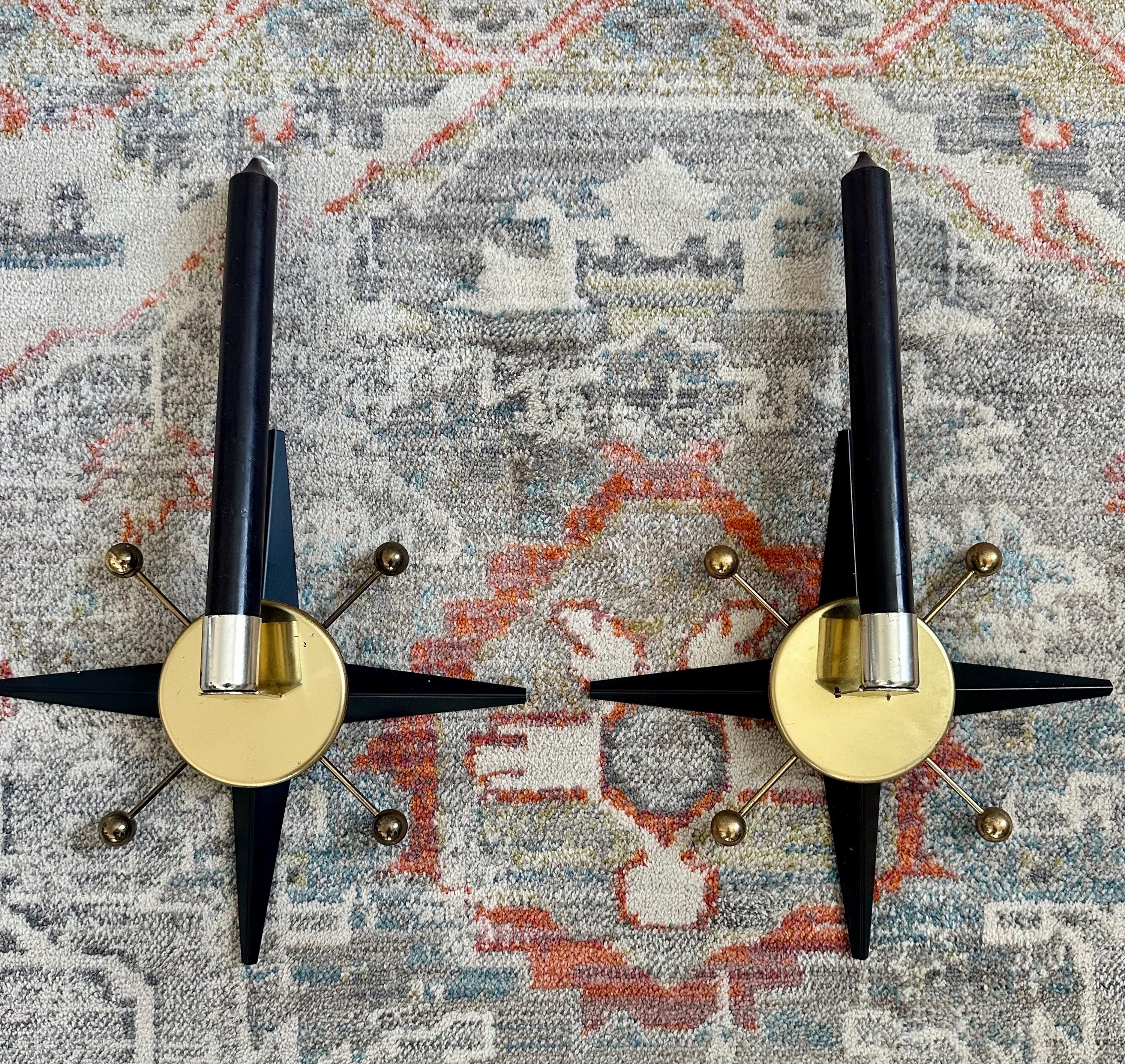 Mid Century Starburst Seth Thomas Clock and Wall Sconces - Etsy