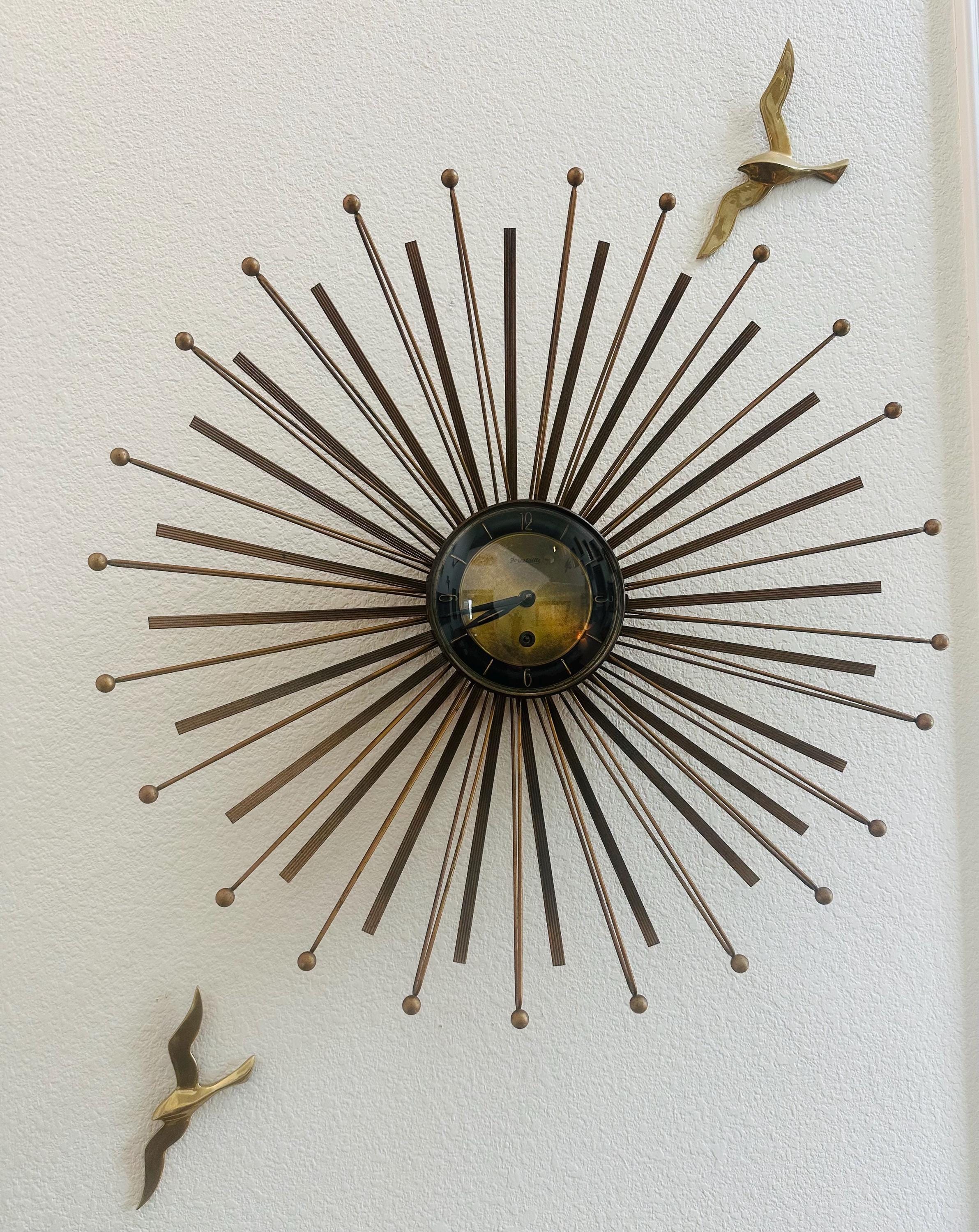 FORESTVILLE Mid Century Starburst Windup Clock - Etsy