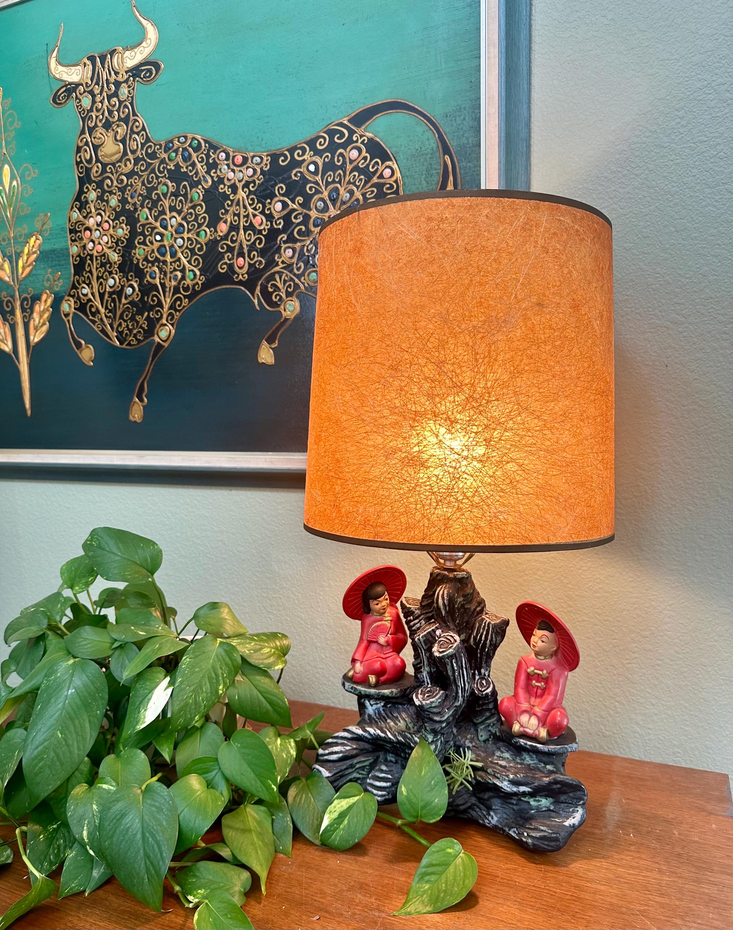 1950 Silvestri Bros Chalkware Table Lamp - Etsy
