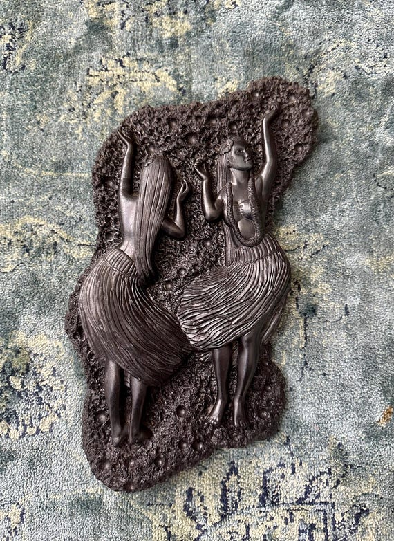 Coco Joe's Lava Rock Carving Hawaiian Hula Dancers Tiki - Etsy