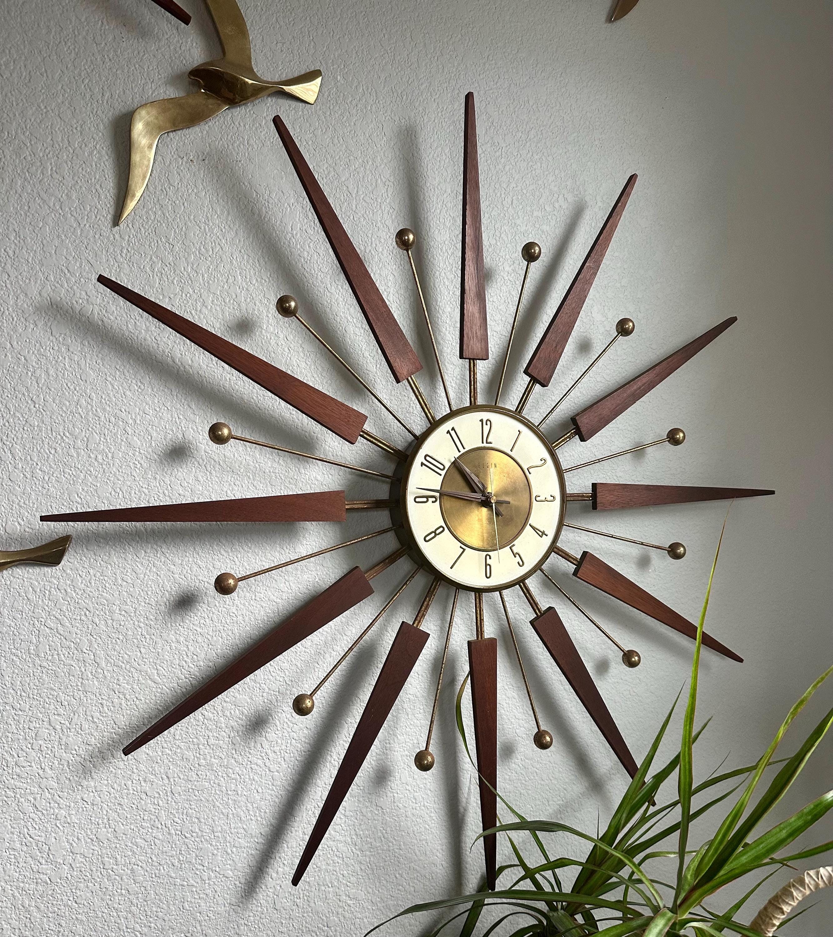 Mid Centuey Elgin Atomic Starburst Wall Clock