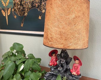 1950 Silvestri Bros Chalkware Table Lamp - Etsy