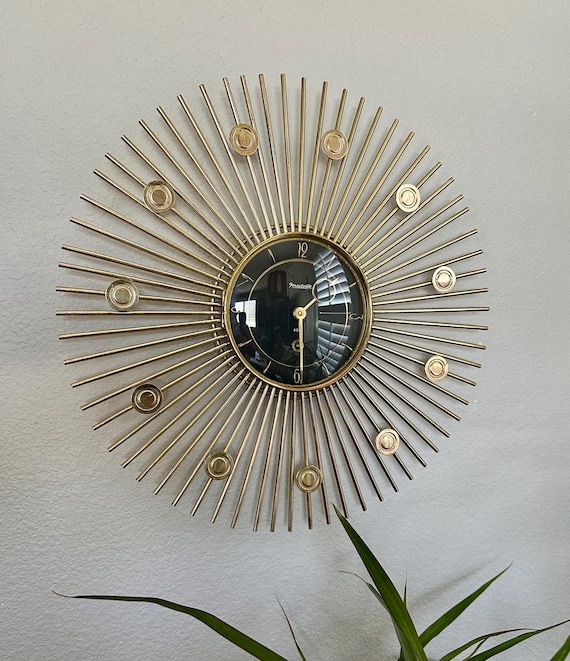 Mid Century Starburst Forestville Windup Clock - Etsy