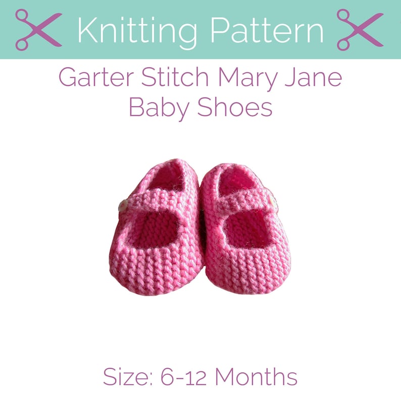 Knitting Pattern for Mary Jane Baby Shoes 6-12 months PDF Pattern Instant Download image 2