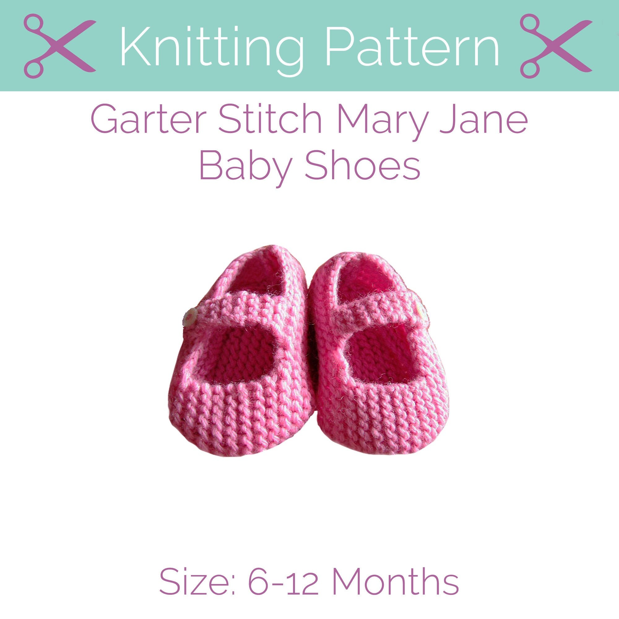 Knitting Pattern for Mary Jane Baby Shoes 612 Months PDF Pattern