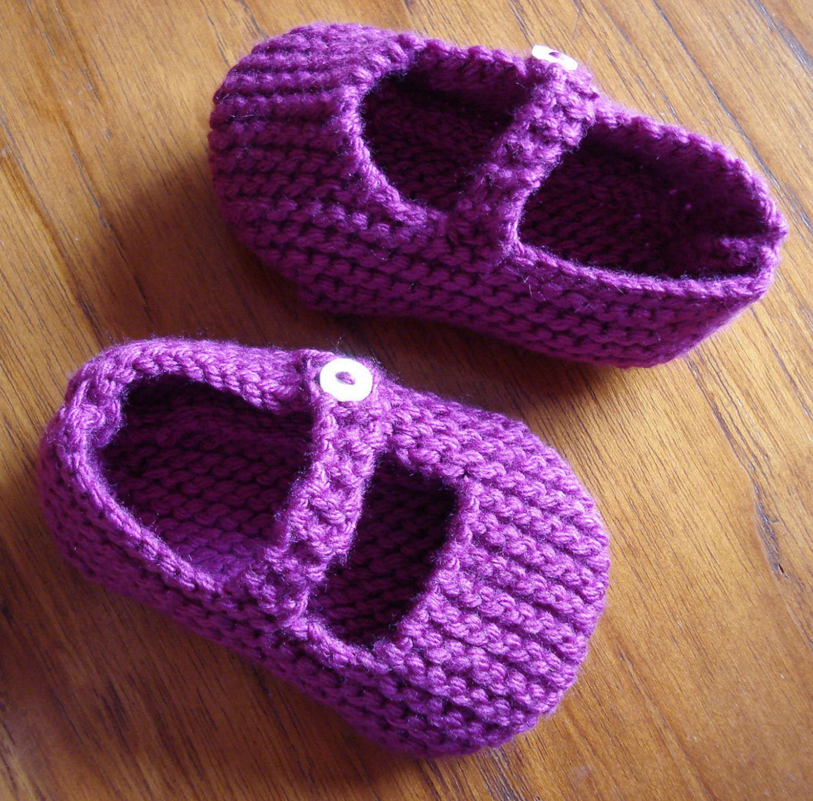 Knitting Pattern for Mary Jane Baby Shoes 1218 Months PDF Pattern