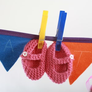 Strickmuster für Mary Janes Babyschuhe 0-3 Monate - PDF Muster - Sofort Download