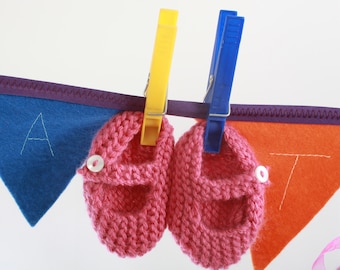 Knitting Pattern for Mary Jane Baby Shoes 0-3 months - PDF Pattern - Instant Download