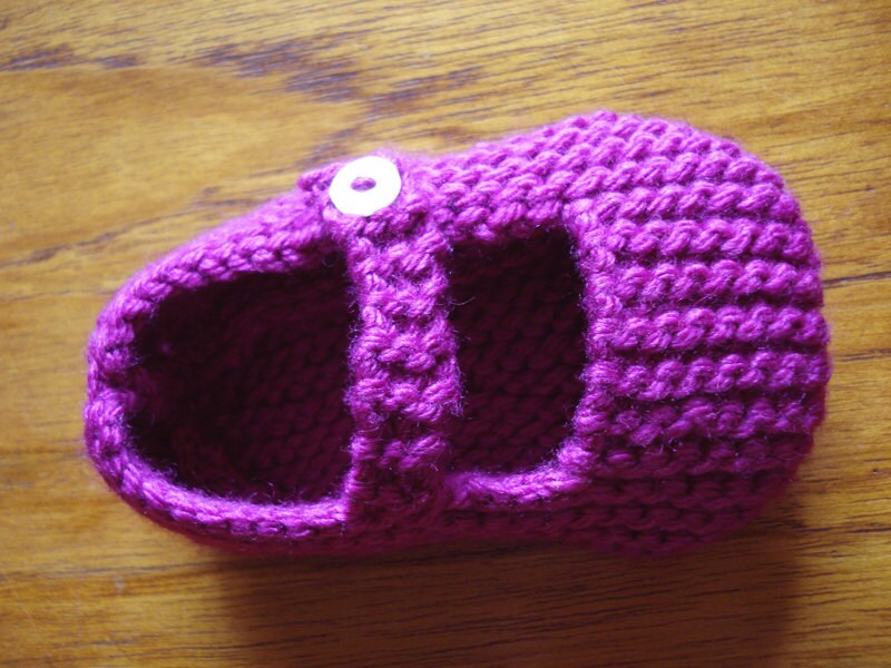 Knitting Pattern for Mary Jane Baby Shoes 1218 Months PDF Pattern